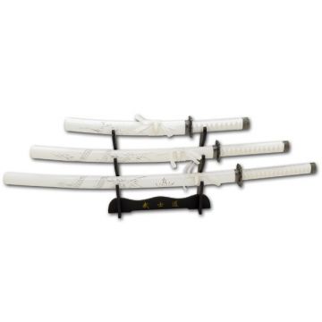 Snake eye Warrior 3 Pcs White Dragon Samurai Sword Set SE-58WD4